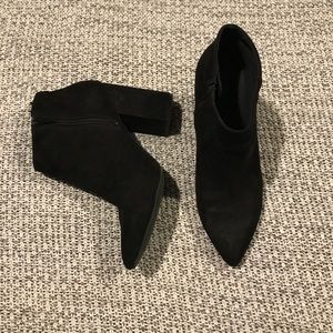 Women’s Black Suede Block Heel Booties H&M 9.5